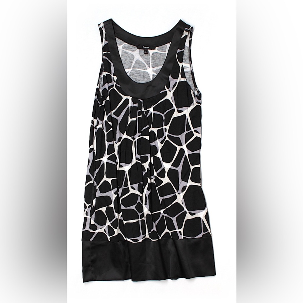 Express Small Sleeveless Black and Gray Dress